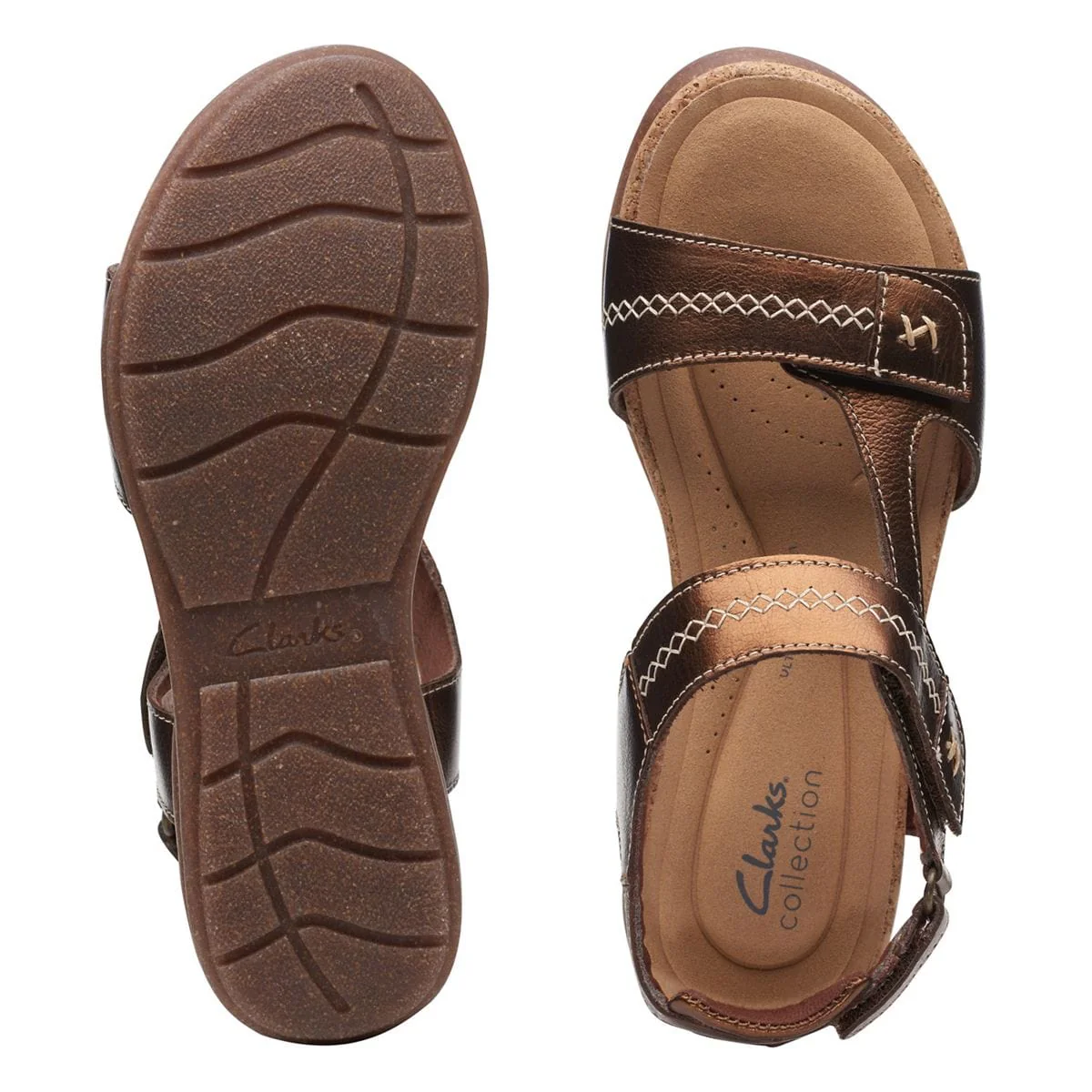 Clarks Women's Roseville Mae Sandals- Metallic - Image 7