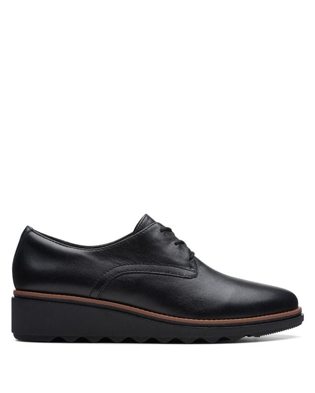Clarks Women's Sharon Rae Loafers- Black Leather
