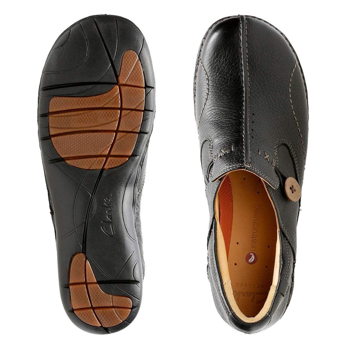 Clarks Women's Un Loop Walking Shoes- Black Leather - Image 3