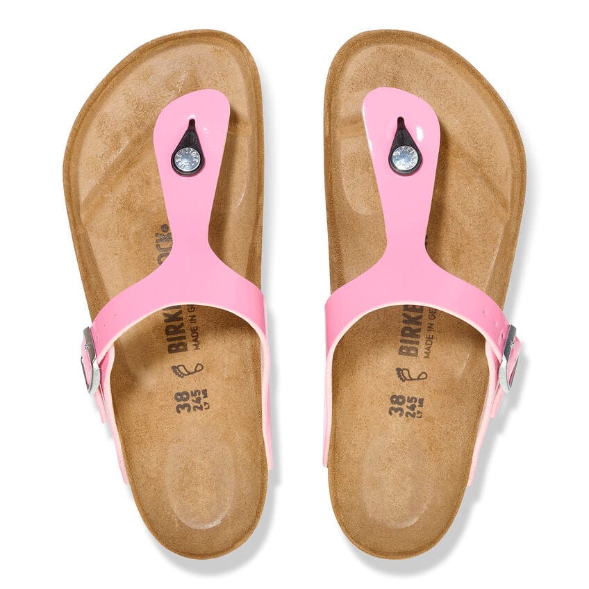 Birkenstock Gizeh Sandals- Patent Candy Pink/ Black - Image 3