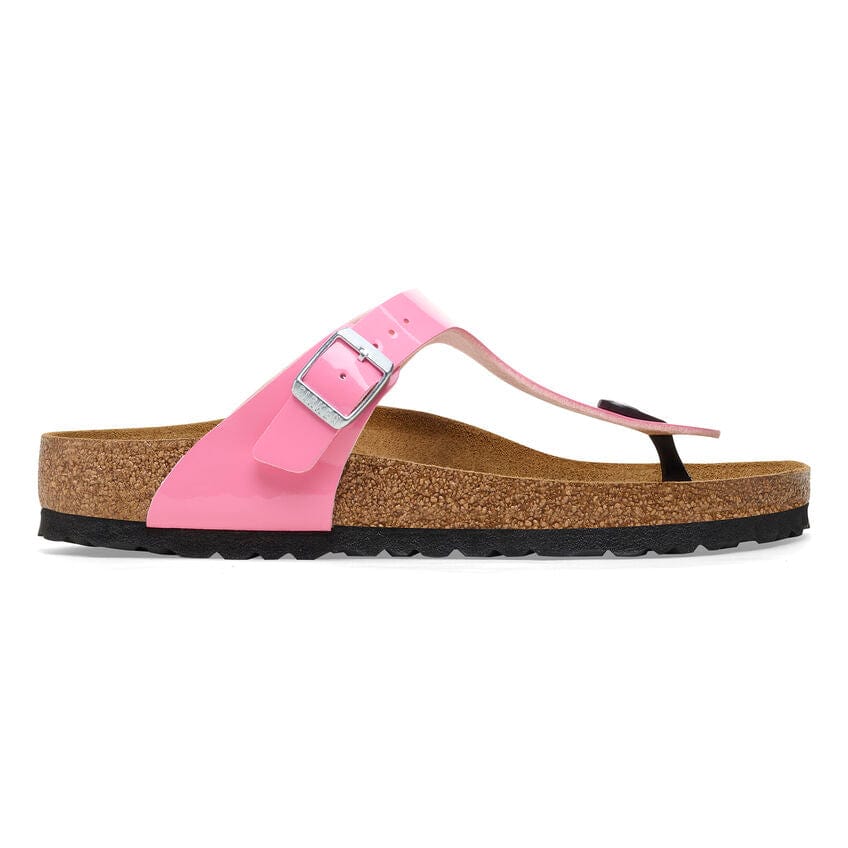 Birkenstock Gizeh Sandals- Patent Candy Pink/ Black - Image 5