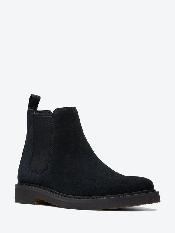 Clarks Men's Clarkdale Easy Chelsea Boots- Black Suede - Image 2