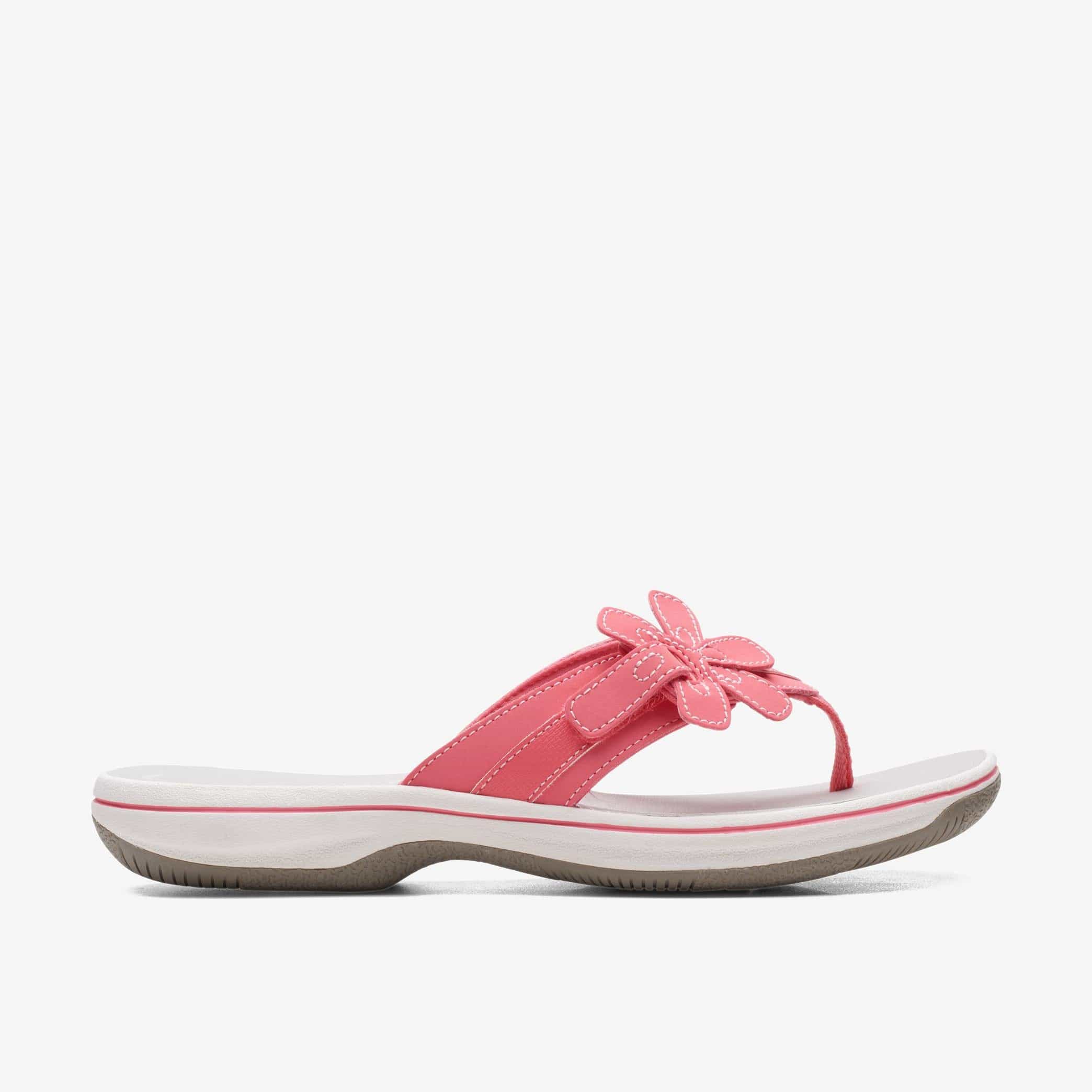 Clarks Women's Brinkley Flora Flips- Bright Coral