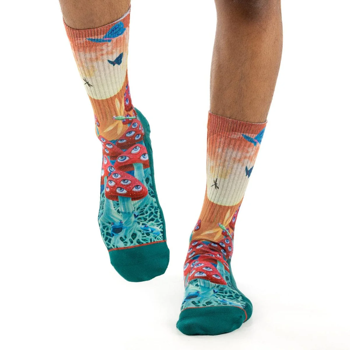 Good Luck Sock Men's Active Fit Socks- Magic Mushrooms - Image 2
