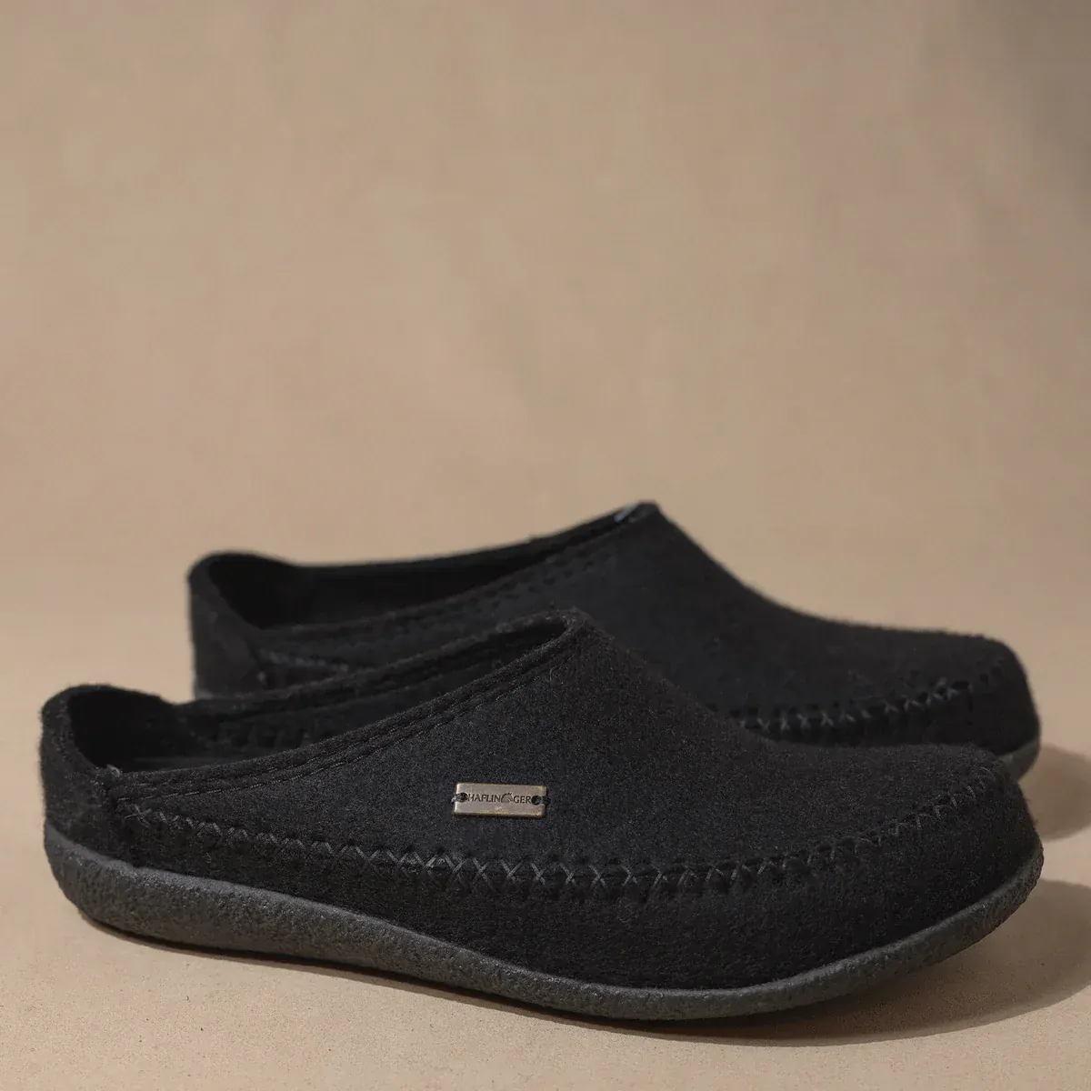 Haflinger Mens Fletcher Slippers- Black