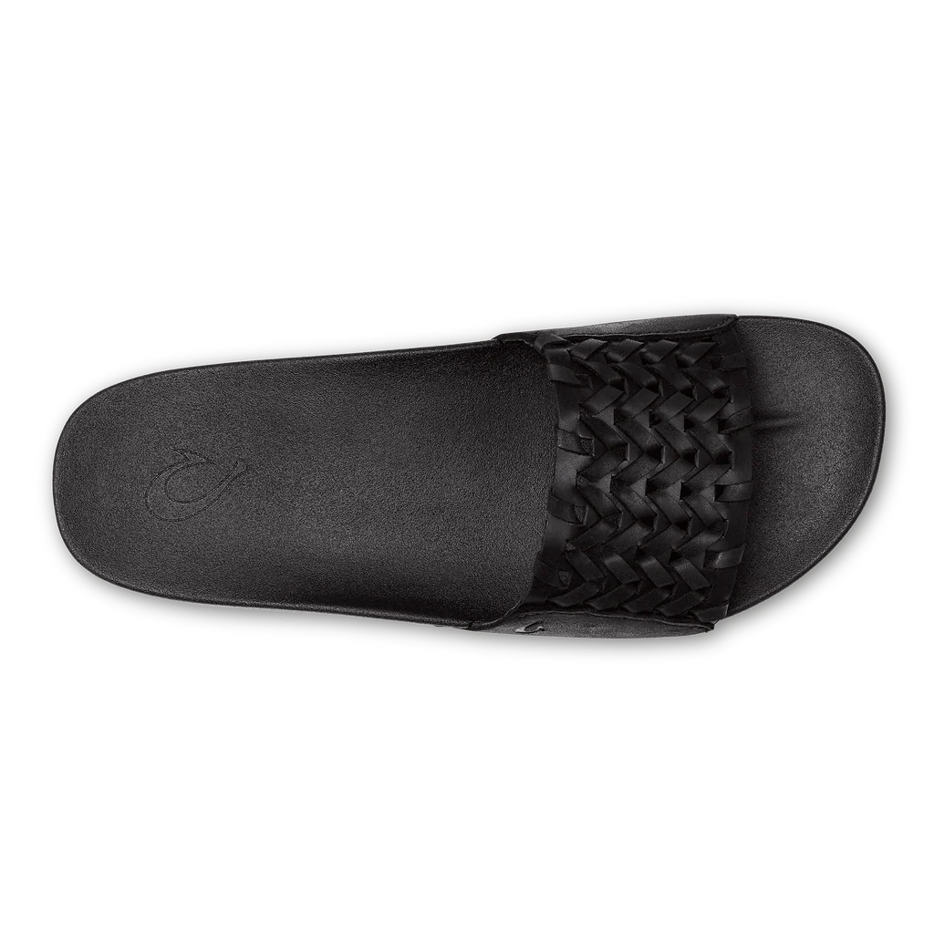 OluKai Women's Kamola Leather Slides- Black - Image 3