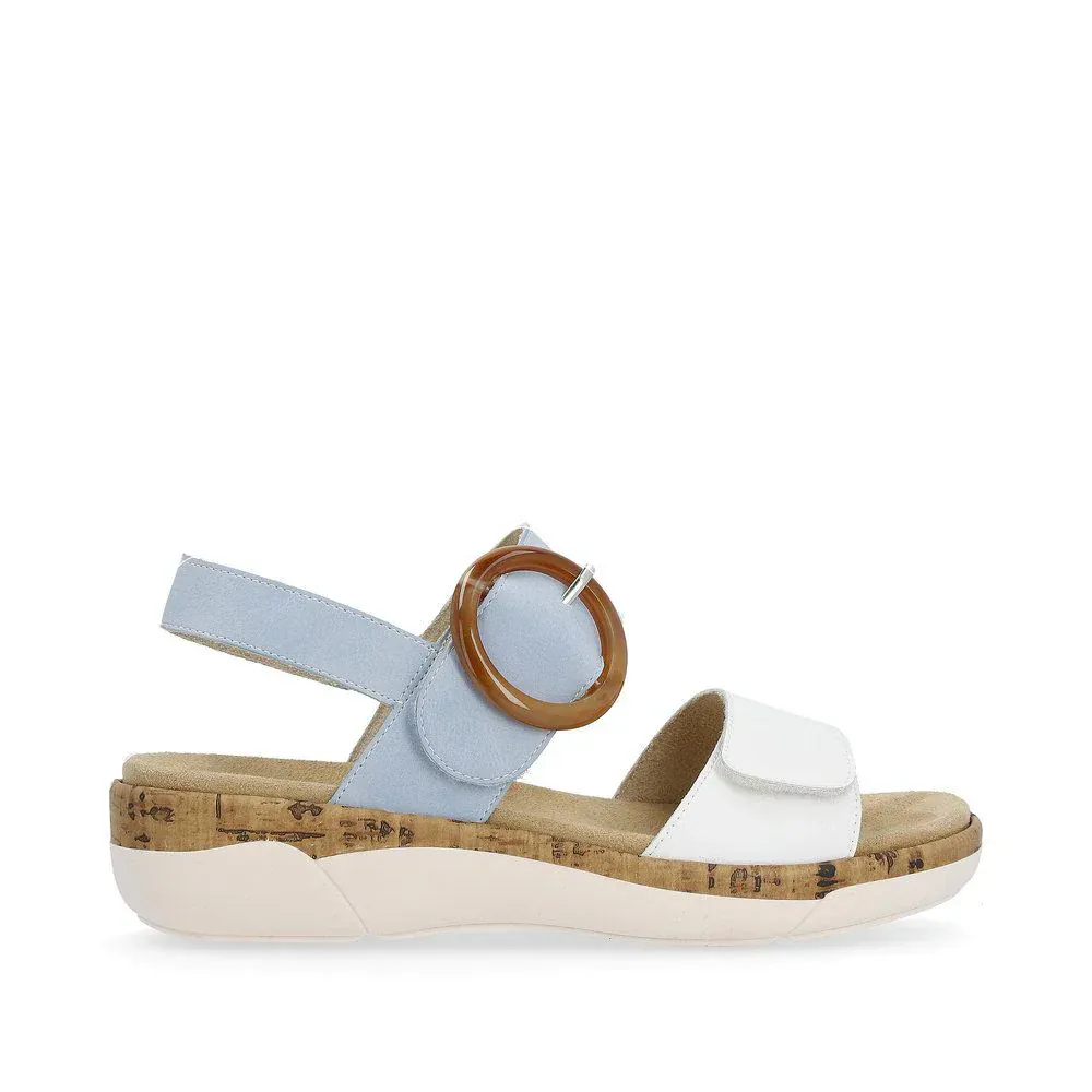 Remonte Women's R6853-10 Adjustable Sandals- Blue