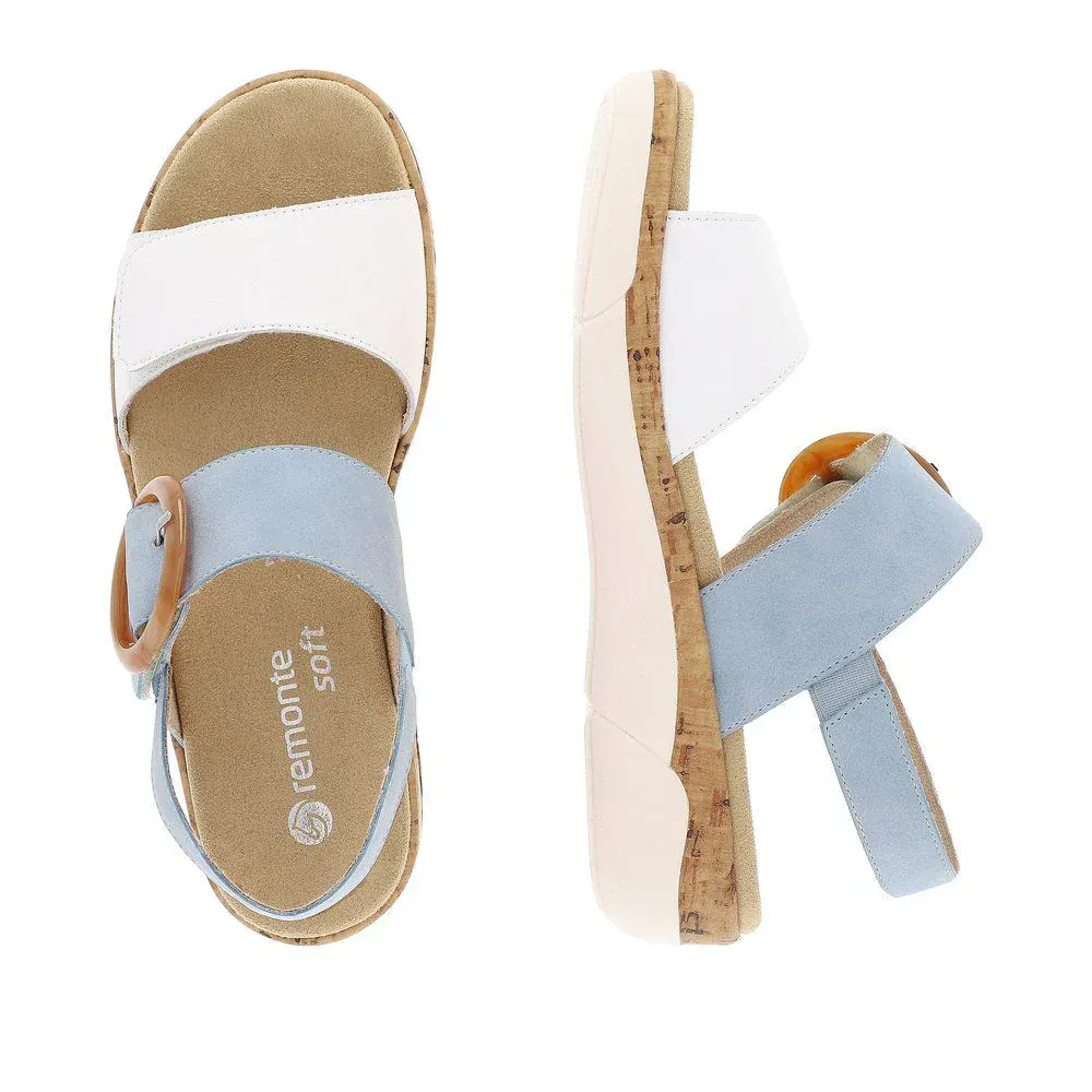 Remonte Women's R6853-10 Adjustable Sandals- Blue - Image 7