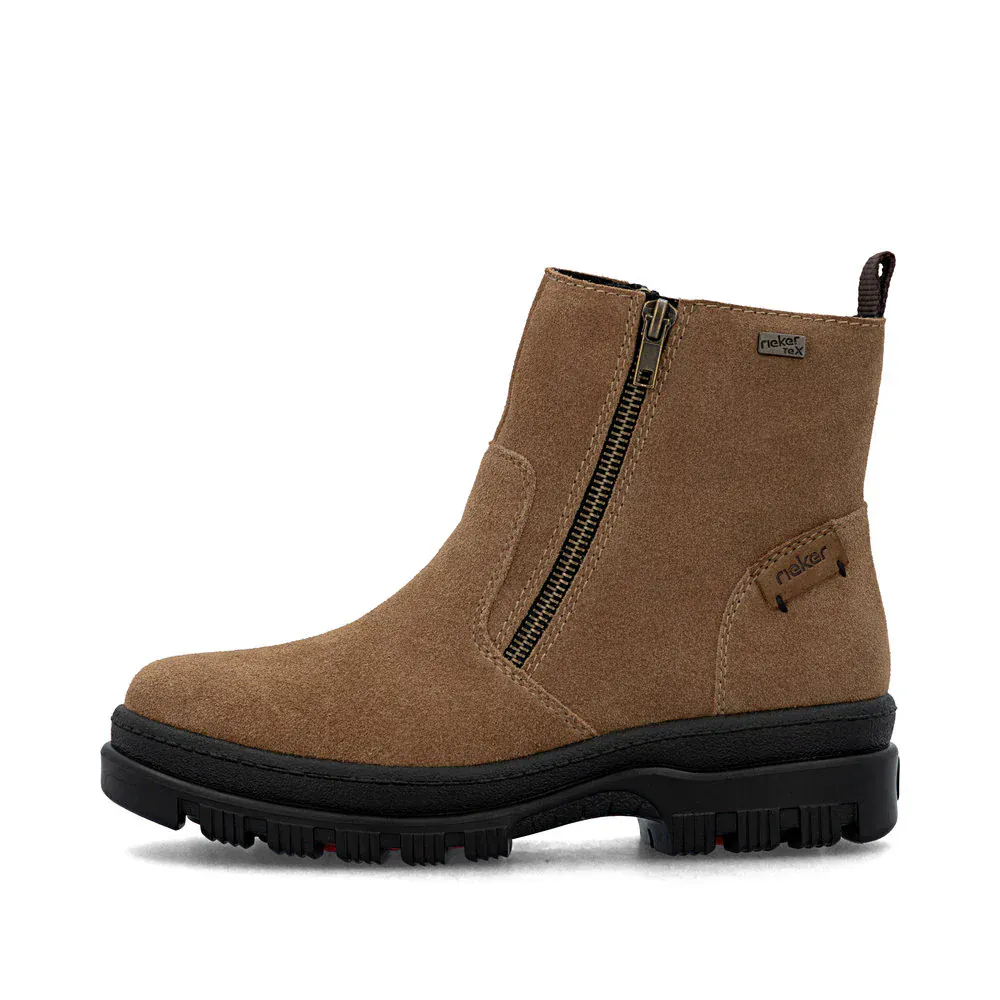 Rieker Women's X8251-24 Waterproof Double Zip Ice Grip Boots- Brown - Image 2
