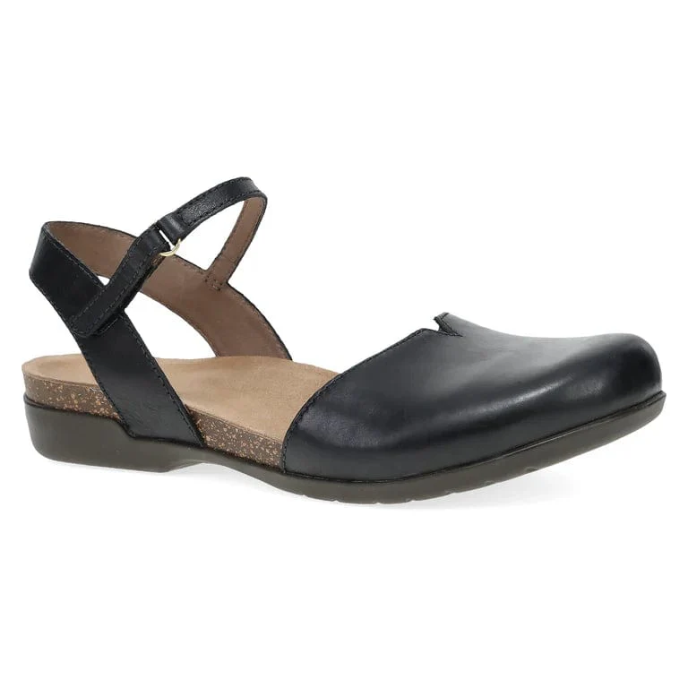 Dansko Women's Rowan Sandals- Black Waxy Burnished