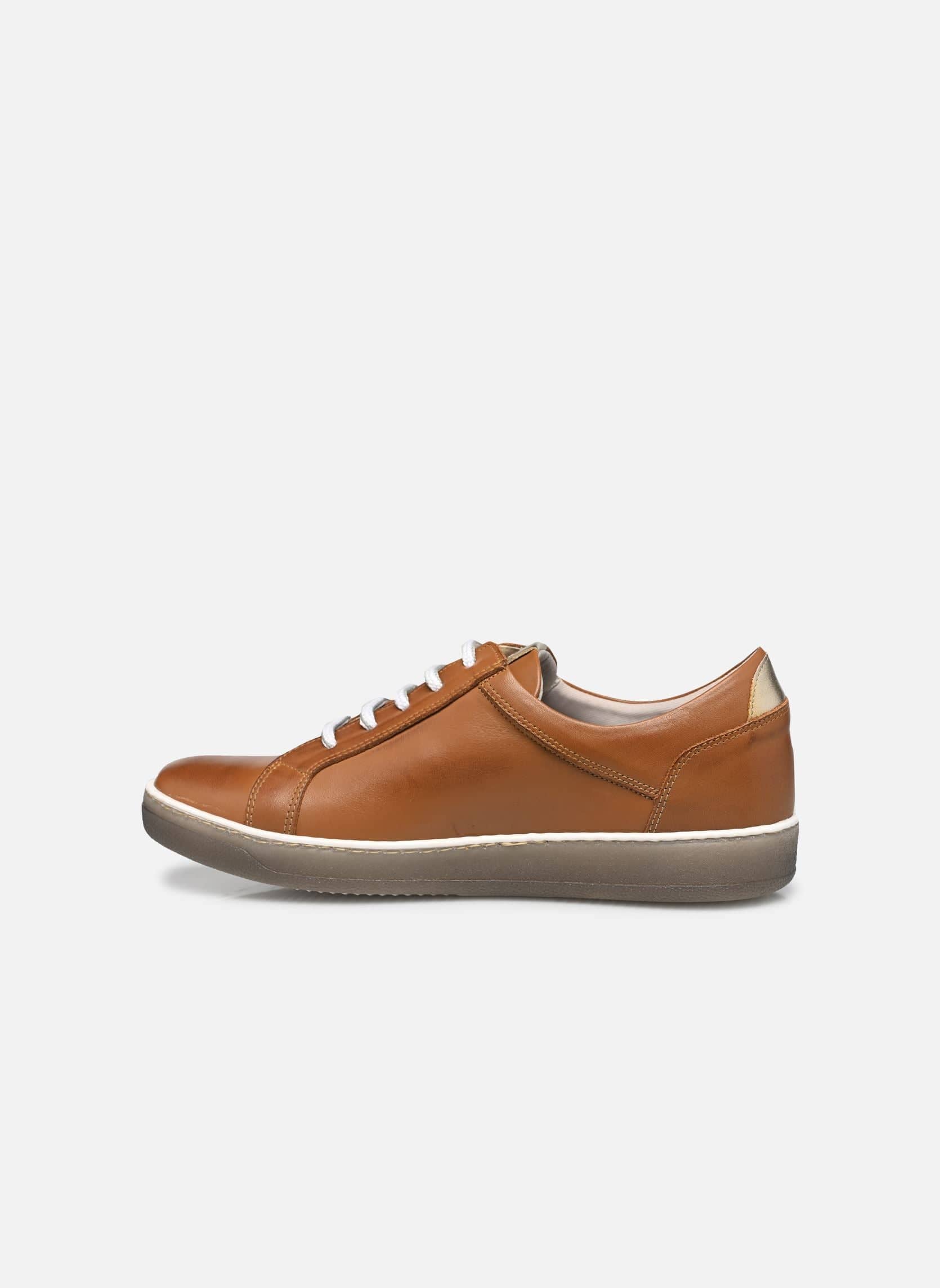Dorking Women's Karen Lace & Zip Sneakers- Cuero/ Blanco - Image 3
