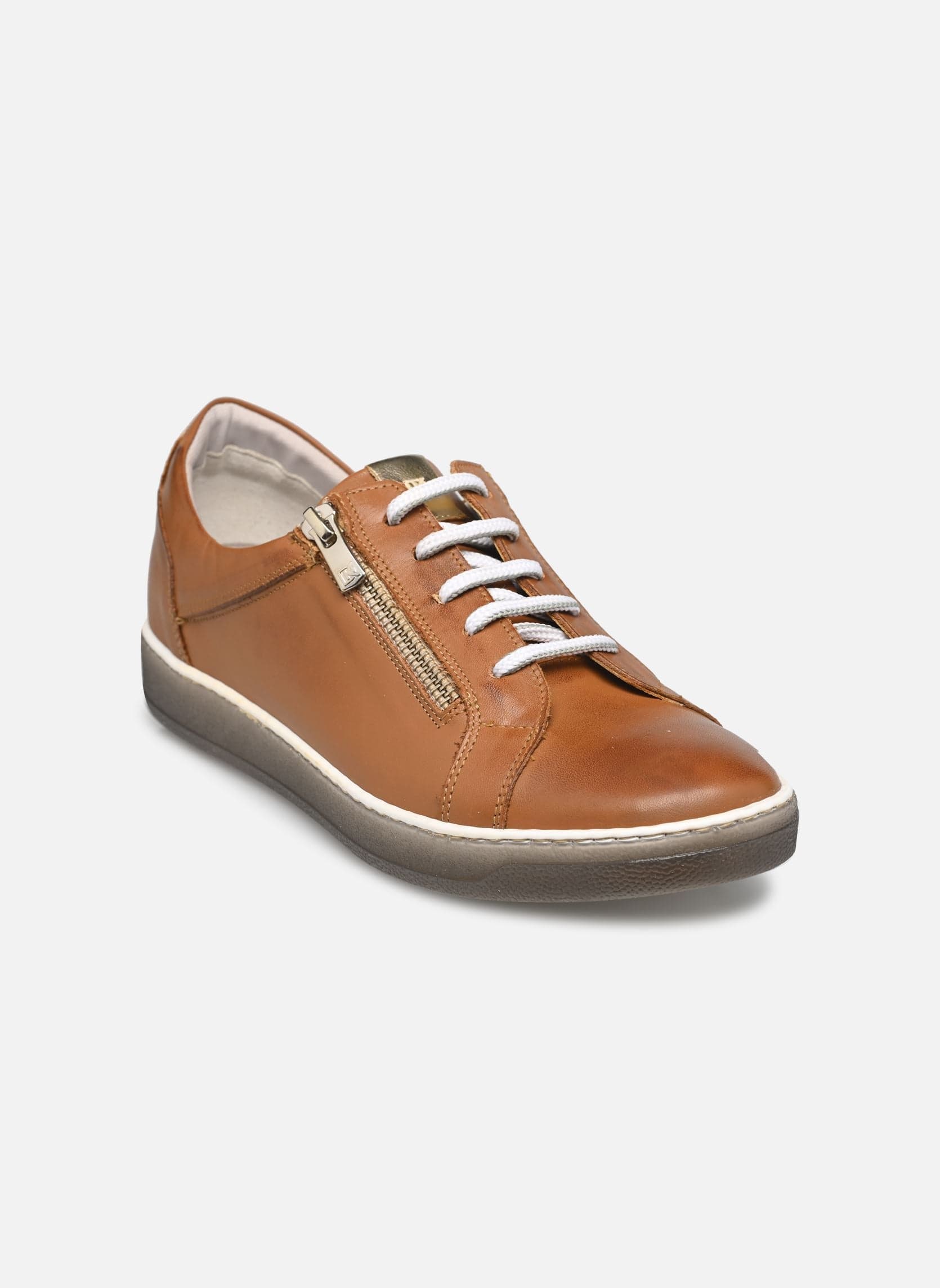 Dorking Women's Karen Lace & Zip Sneakers- Cuero/ Blanco - Image 5