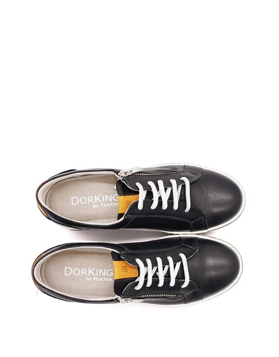 Dorking Women's Karen Lace & Zip Sneakers- Negro/ Camel - Image 2