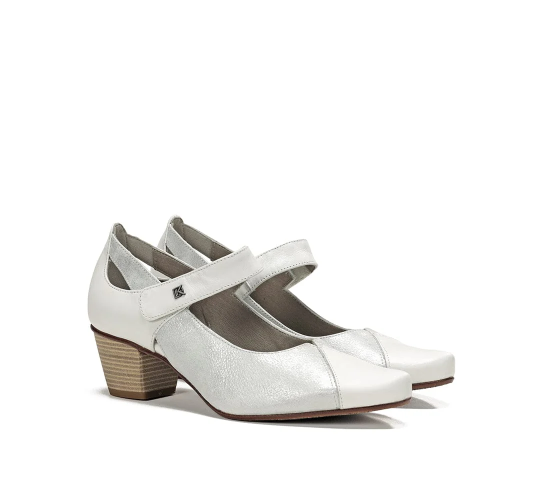 Dorking Women's Triana Mary Jane Pumps- Argento/ Blanco - Image 2
