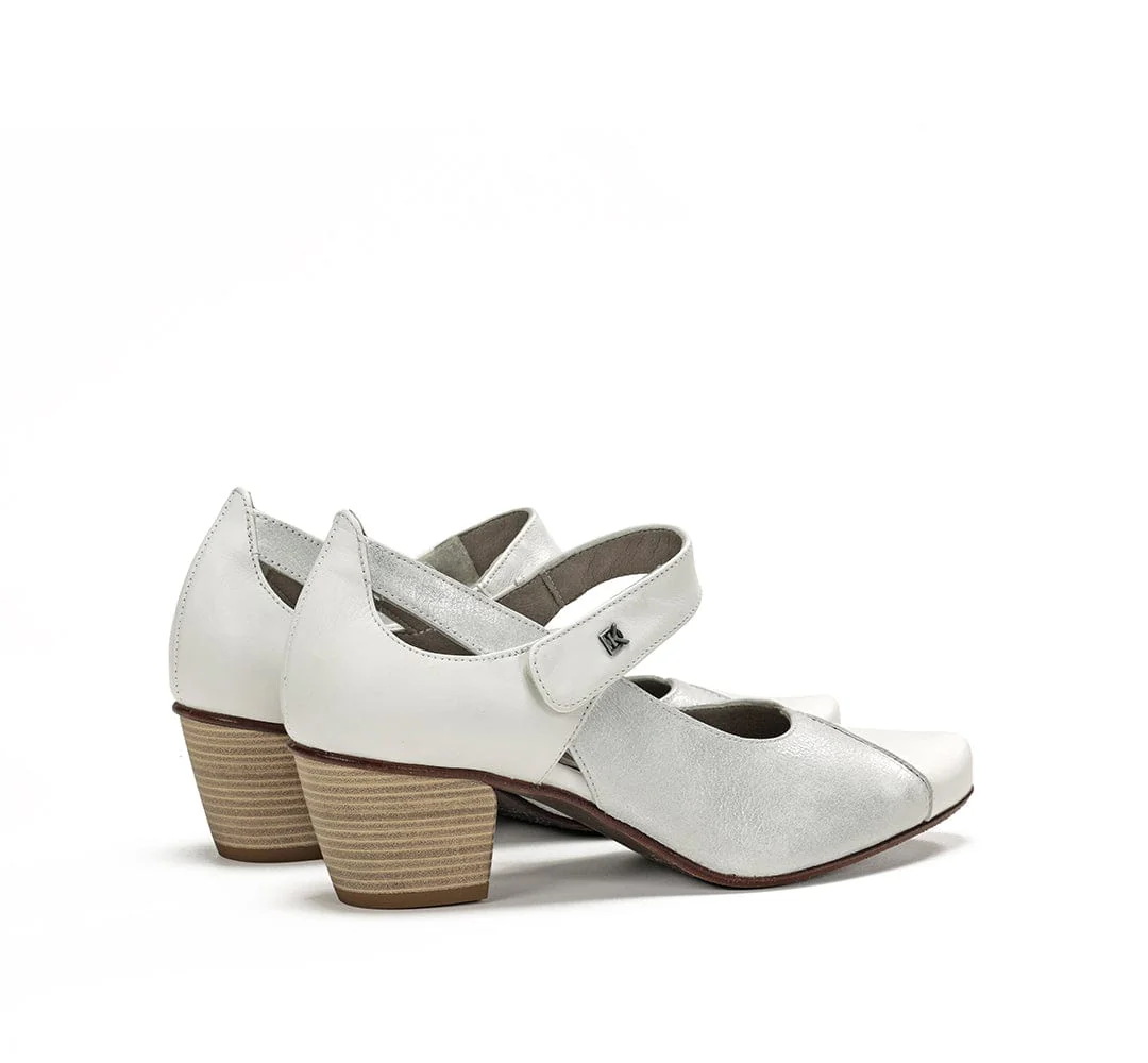 Dorking Women's Triana Mary Jane Pumps- Argento/ Blanco - Image 3