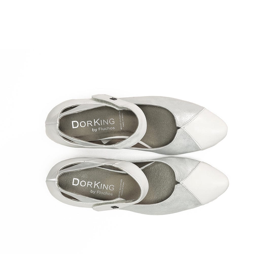 Dorking Women's Triana Mary Jane Pumps- Argento/ Blanco - Image 5