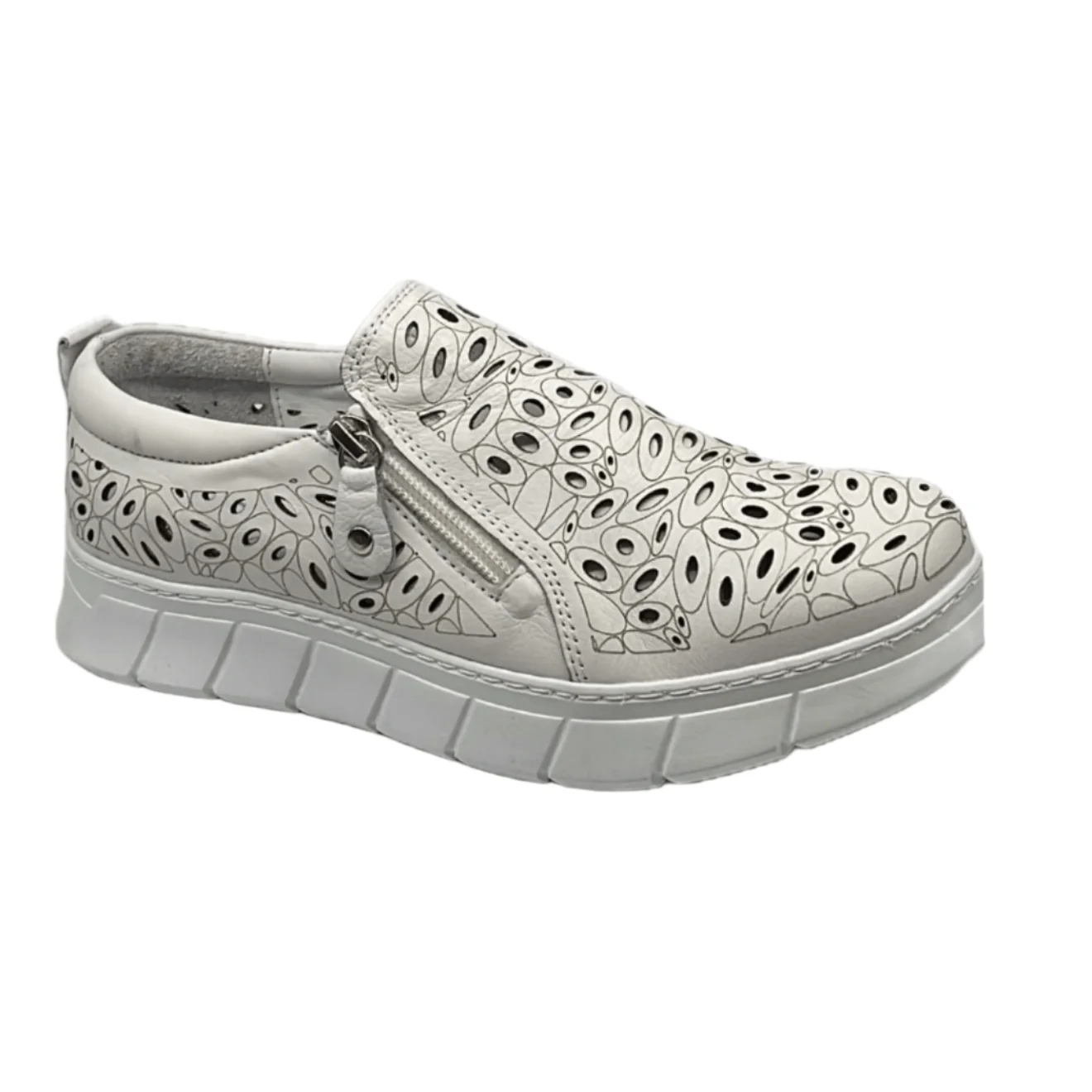 Dragonfly Women's Ursula Zip Loafers- White
