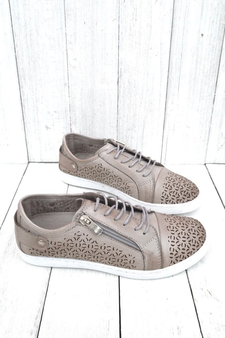 Dragonfly Women's Zip Perf Sneakers- Taupe - Image 2