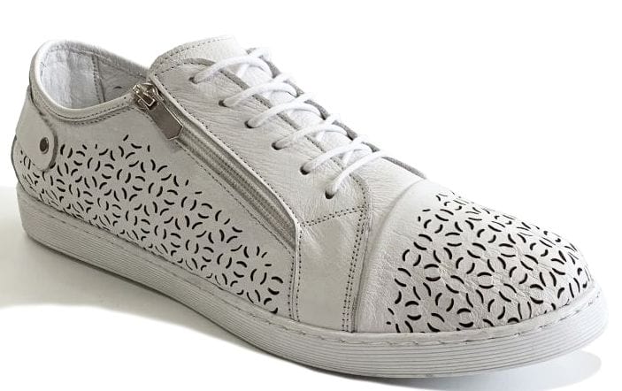 Dragonfly Women's Zip Perf Sneakers- White