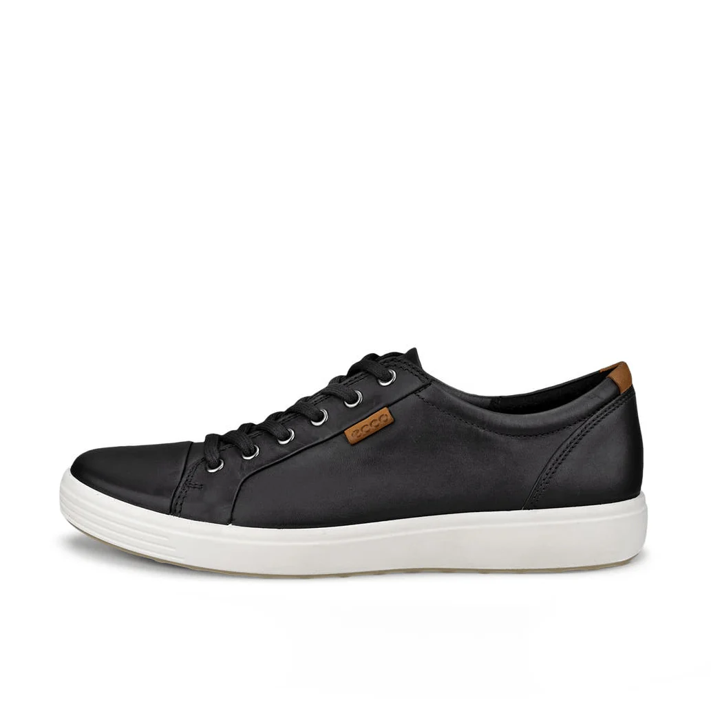 Ecco Men's Soft 7 Lace Sneakers- Black Droid