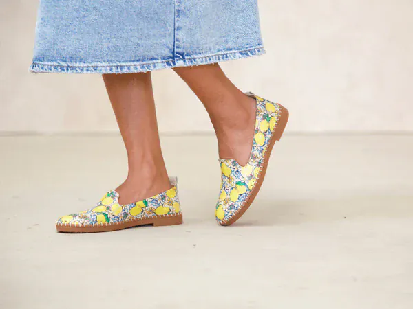Everly Women's Frida 01 Patterned Mules- Lemon Leather - Image 4