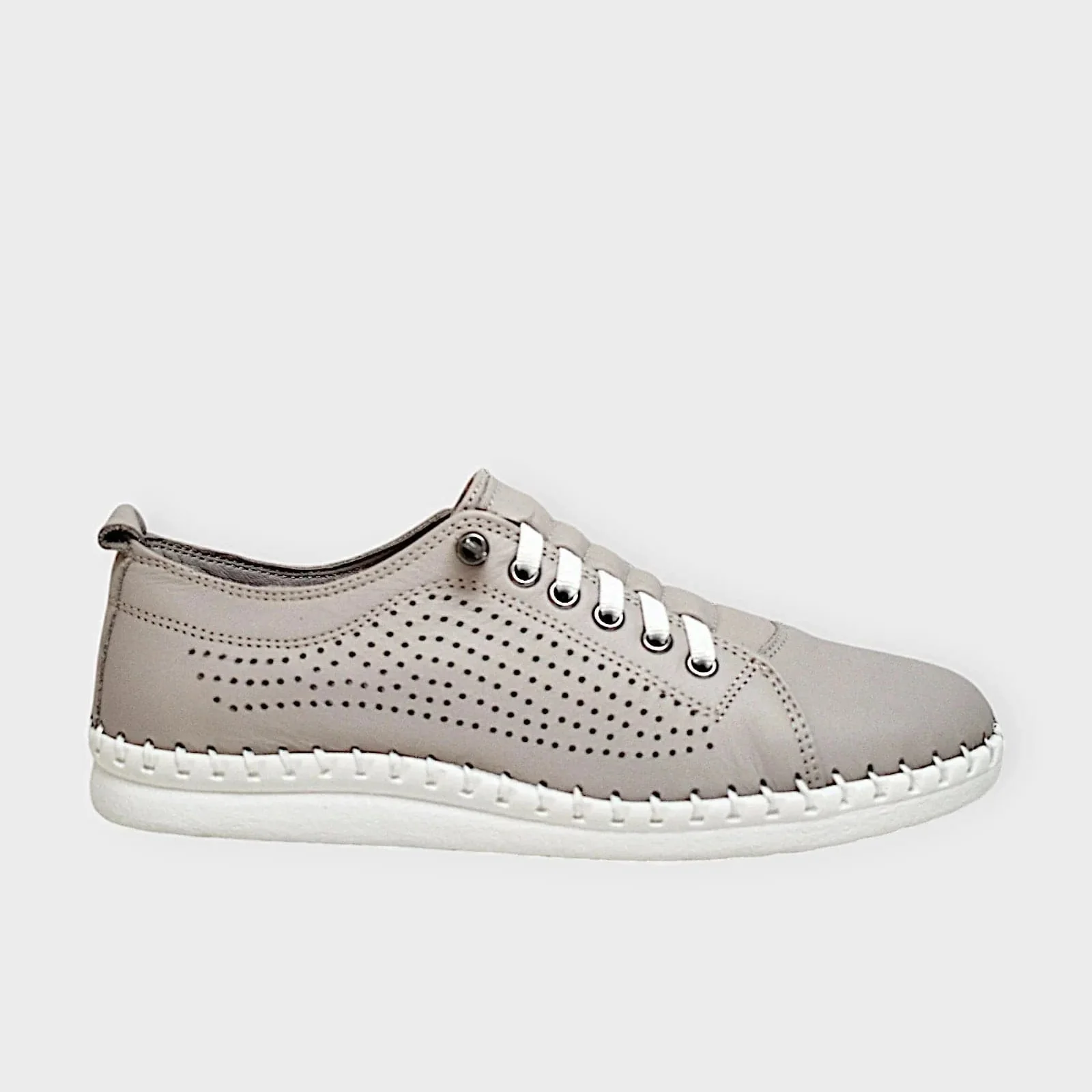Everly Women's Leora 01 Perf Sneakers- Silver Grey