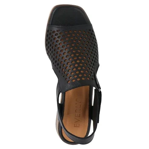 Everly Women's Tessa 01 Perf Heels- Black - Image 3