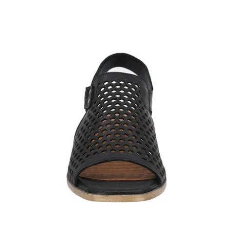 Everly Women's Tessa 01 Perf Heels- Black - Image 4
