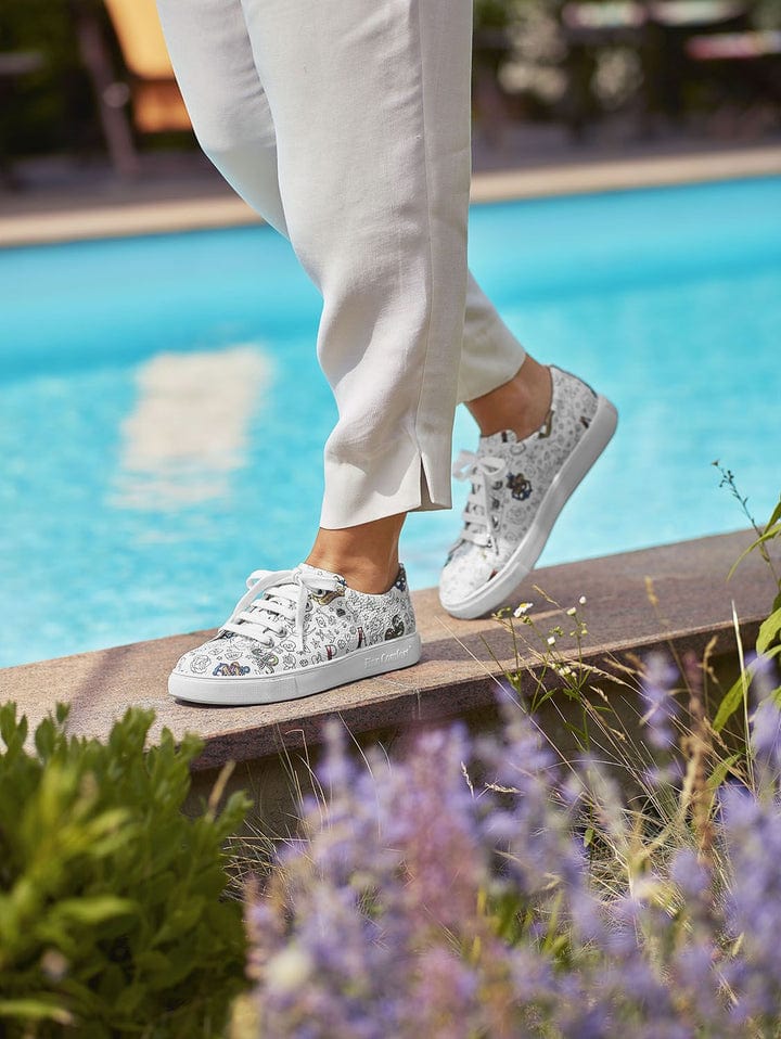 Finn Comfort Women's El Paso Sneakers- Graffiti Weiss - Image 2