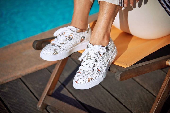 Finn Comfort Women's El Paso Sneakers- Graffiti Weiss - Image 3