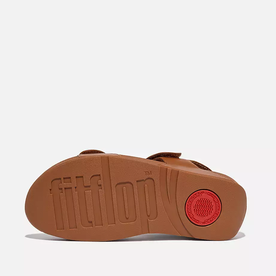 FitFlop Women's Lulu Adjustable Leather Back-Strap Sandals- Light Tan - Image 4