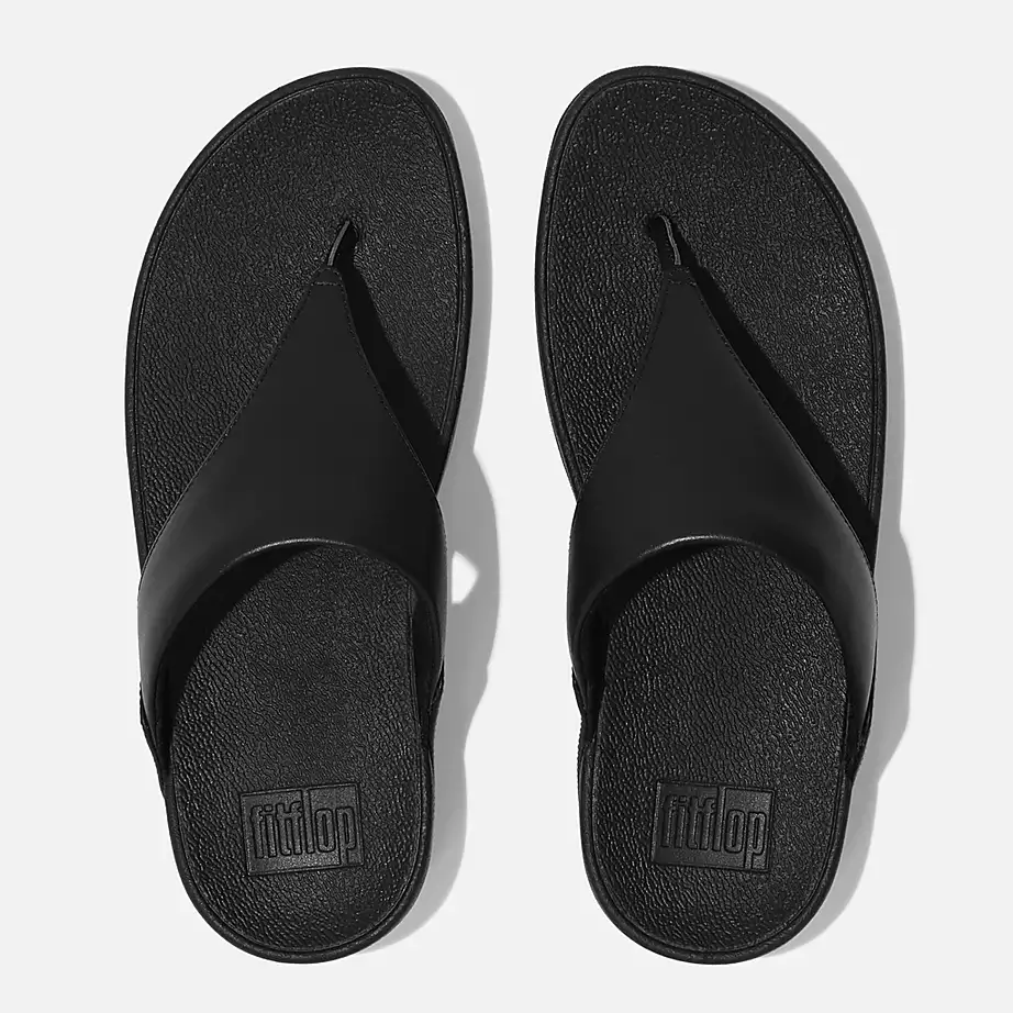 FitFlop Women's Lulu Leather Flip Flops- Black - Image 2