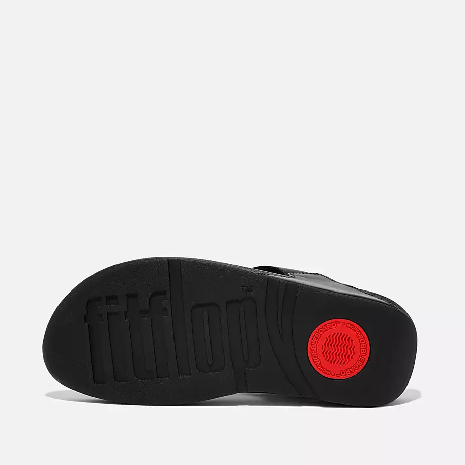 FitFlop Women's Lulu Leather Flip Flops- Black - Image 4