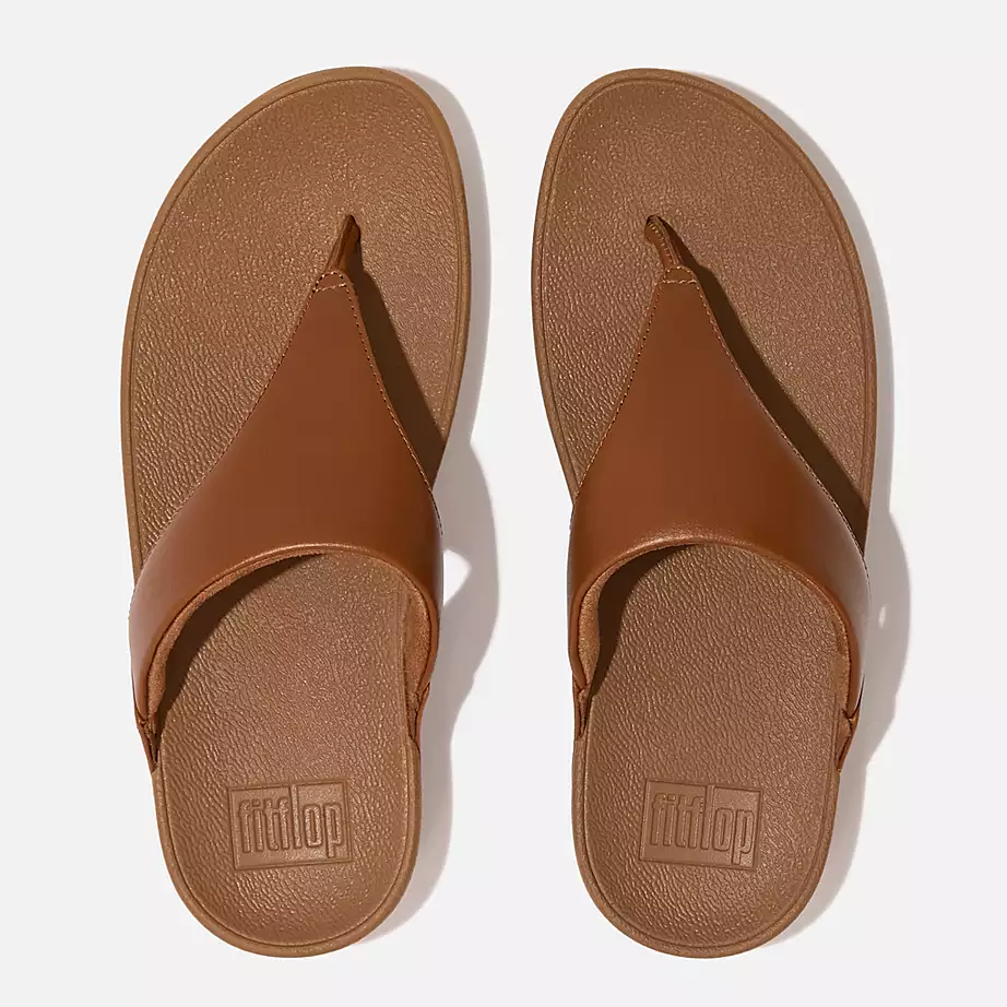FitFlop Women's Lulu Leather Flip Flops- Light Tan - Image 2