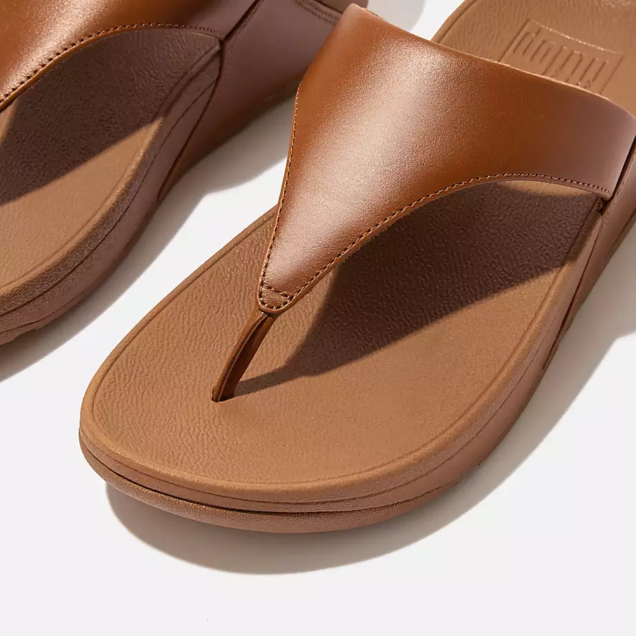 FitFlop Women's Lulu Leather Flip Flops- Light Tan - Image 3
