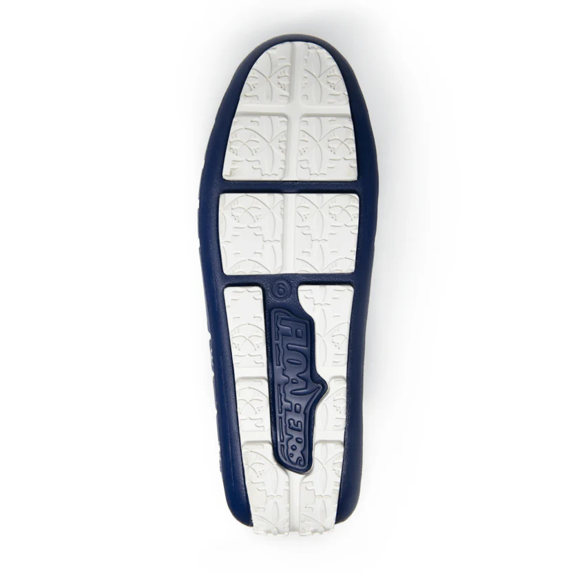 Floafers Women's Posh Driver Loafers- Navy Peony/ White - Image 4