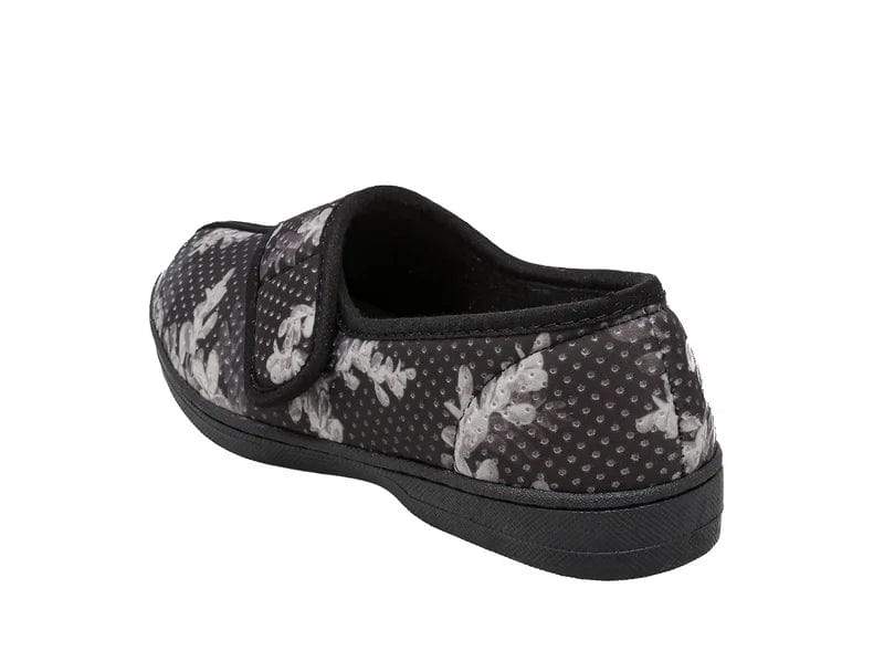 Foamtreads Women's Jewel 2 Slippers - Black/ White Floral - Image 2