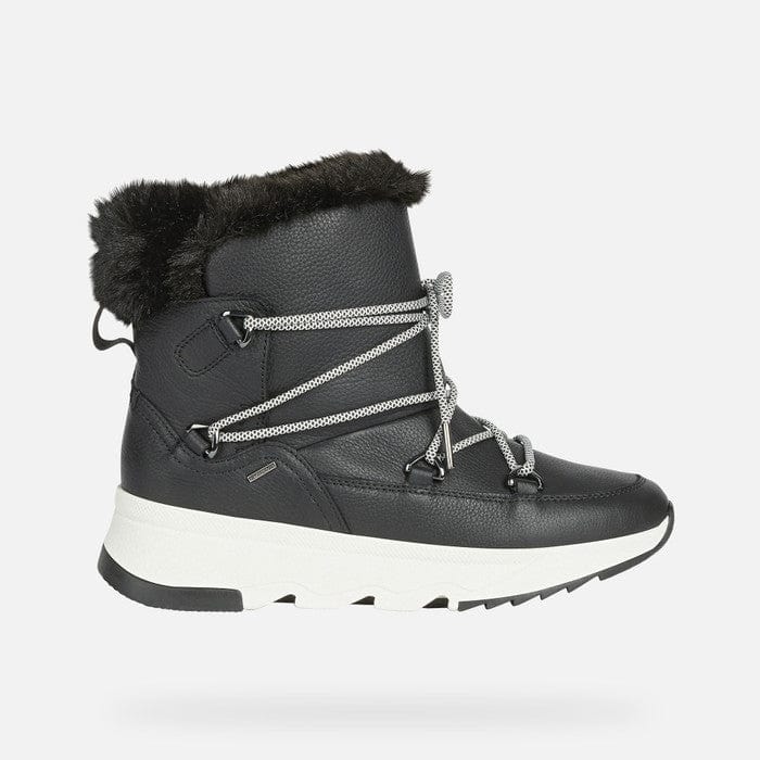 Geox Women's Falena Leather Winter Boots- Black