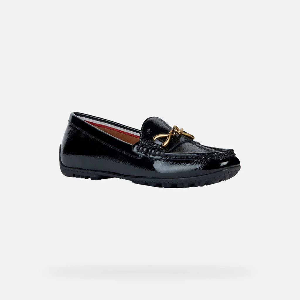Geox Women's Kosmopolis Loafers- Black Patent - Image 3