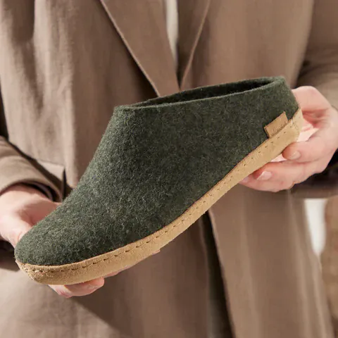 Glerups Open Heel Slippers- Forest - Image 5