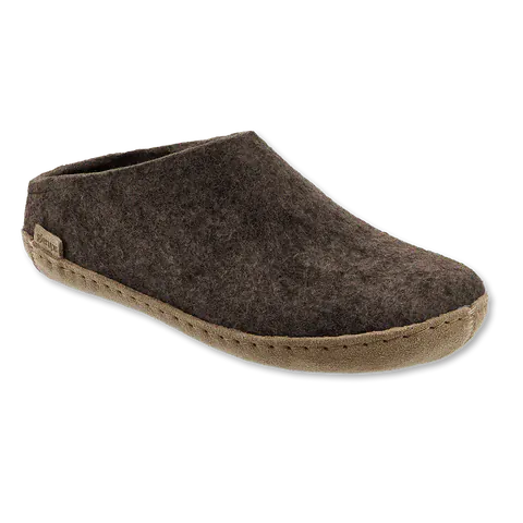 Glerups Open Heel Slippers- Brown - Image 2