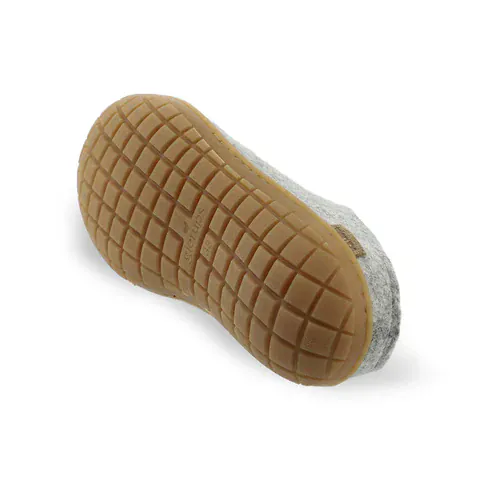 Glerups Rubber Sole Open Heel Slippers- Grey - Image 4