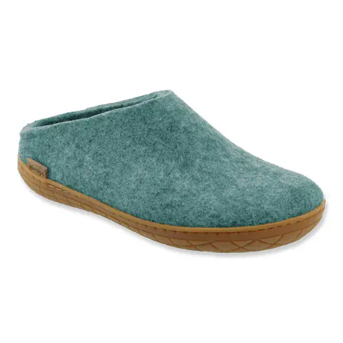 Glerups Rubber Sole Open Heel Slippers- North Sea - Image 2