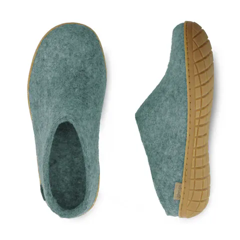 Glerups Rubber Sole Open Heel Slippers- North Sea - Image 3