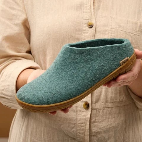 Glerups Rubber Sole Open Heel Slippers- North Sea - Image 5