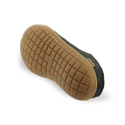 Glerups Rubber Sole Open Heel Slippers- Charcoal - Image 4