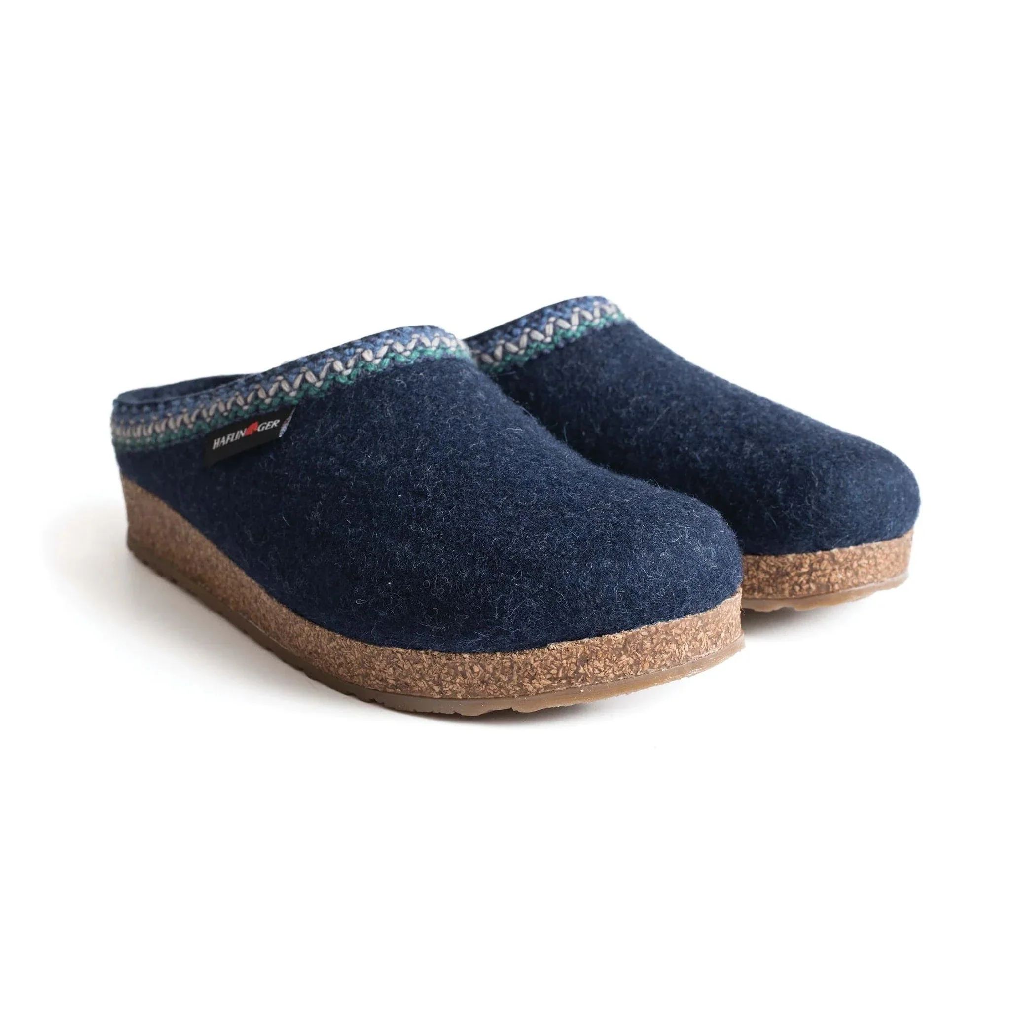 Haflinger Unisex Zig Zag Slippers- Captains Blue