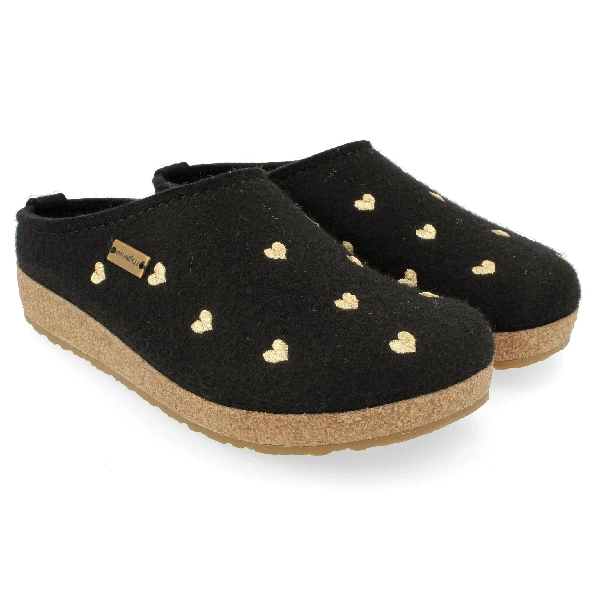 Haflinger Women's Cuoricino Slippers- Black