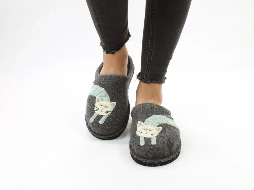 Haflinger Women's Flair Choupette Slippers- Grey - Image 2