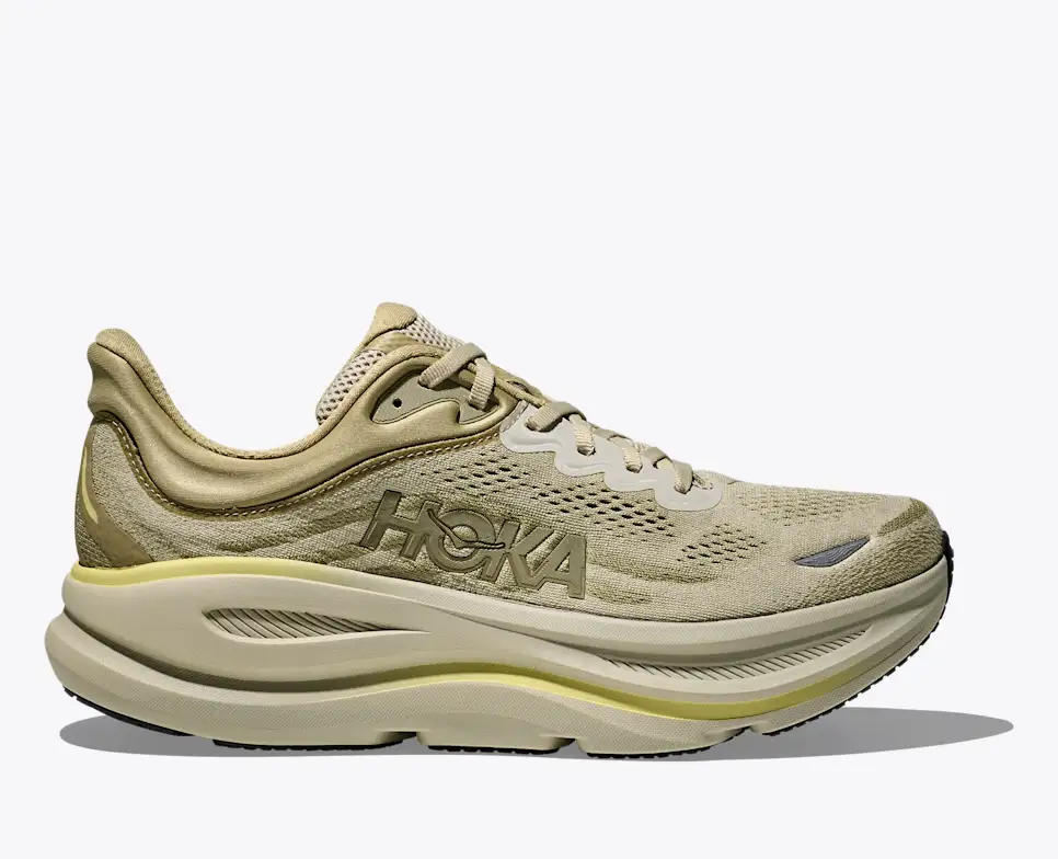 Hoka Men's Bondi 9 Running Shoes- Grassland/ Oyster Mushroom